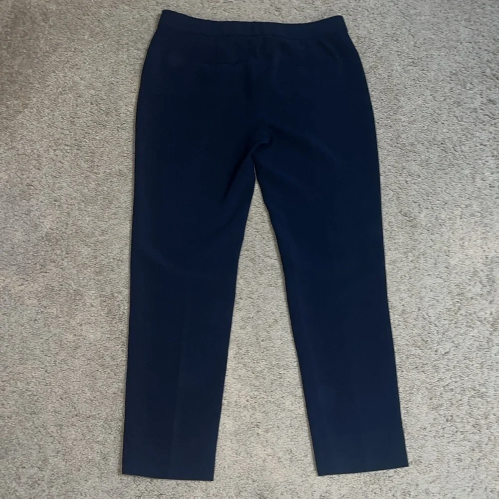 Theory‎ Ibbey Modern Crepe Ankle Straight Trouser Pant Navy Blue 6